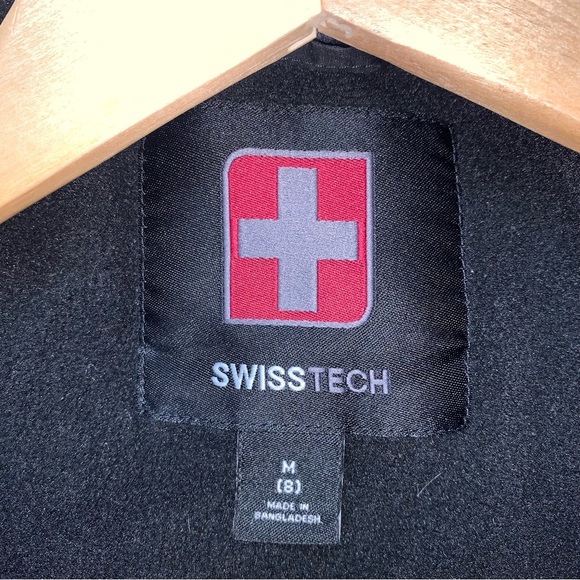 🆕 Black Swiss Puffer Coat Boy’s Medium 8 Quilted Fall Winter Jacket Warm Snow - Picture 5 of 10